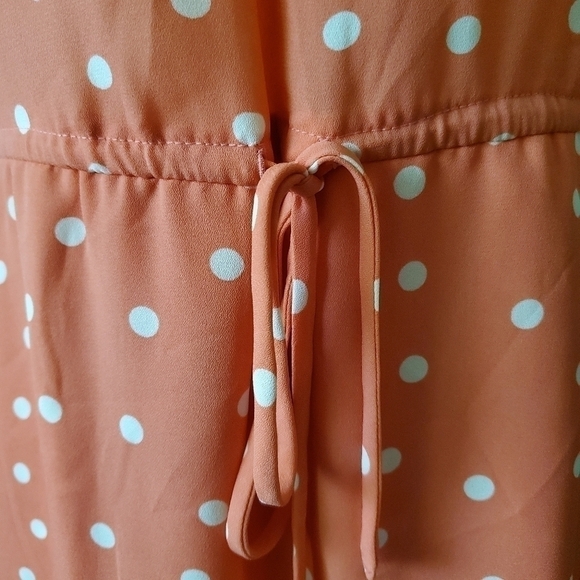 NWT, Maison Jules Coral Polka Dot V-Neck Dress, Size S - Picture 5 of 6